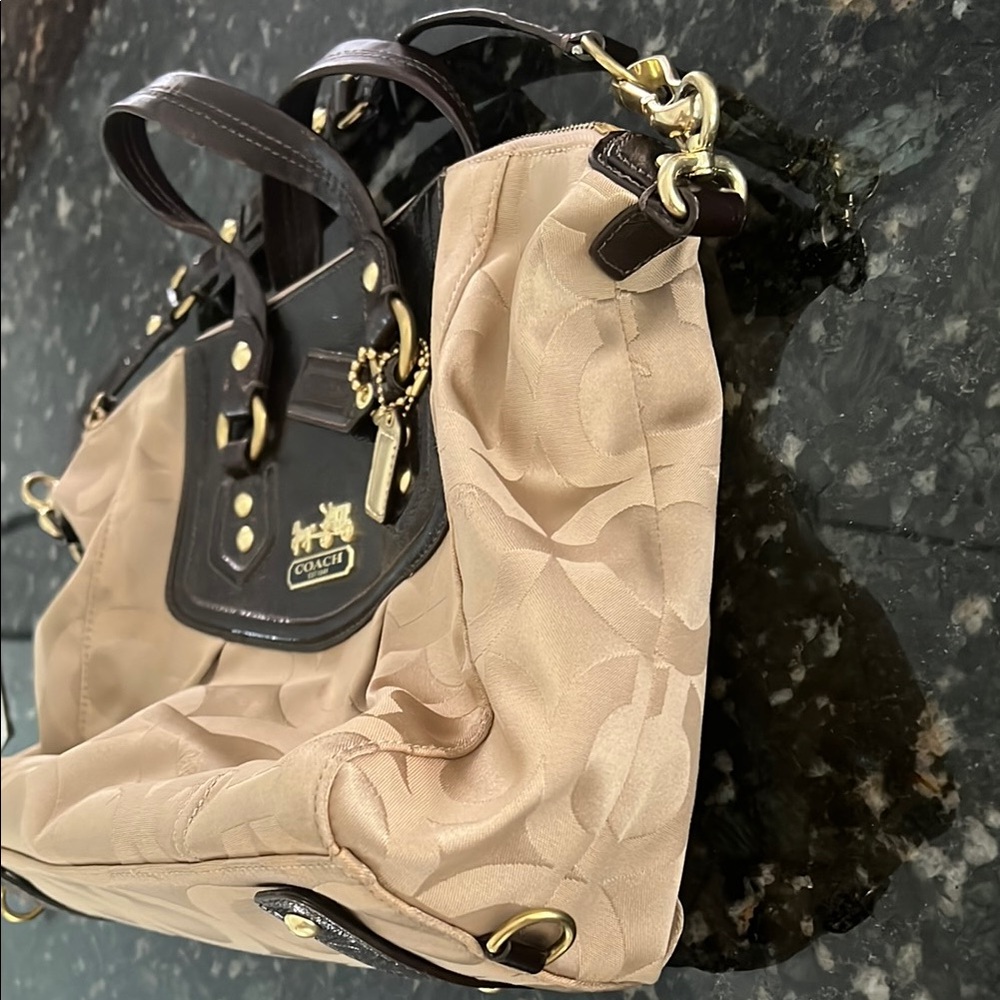 Coach Cream and Brown Satchel with Luxurious Design - Picture 5 of 11